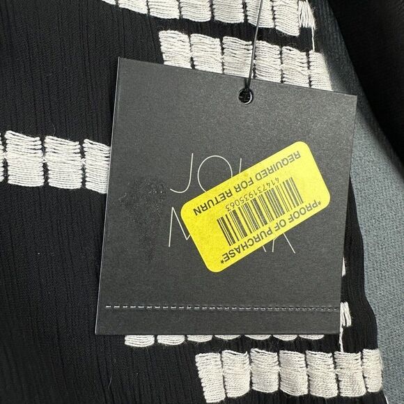 John Mark Top Women Small Black Anastasia Embroidered Aztec Geometric Blouse NEW - Picture 15 of 16